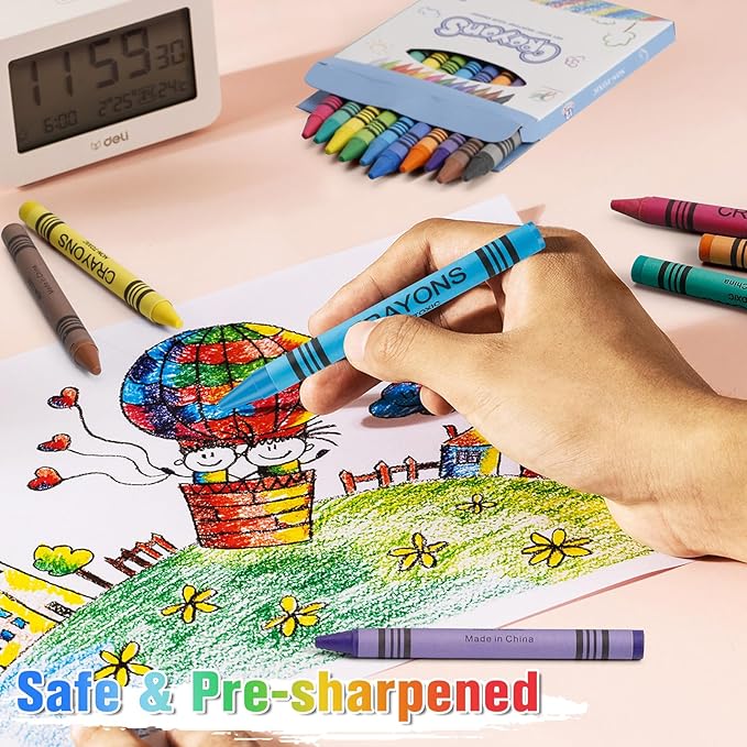 Jeffbaubl Bulk Crayons,30 Boxes of 12-Packs Color Crayons, Bulk Crayon Individual Packs,Washable Crayon,Crayons Party Favors for Classroom Restaurants School Supplies(12 Colors