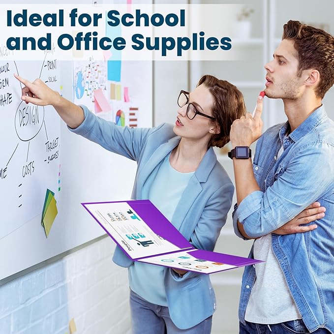 144 Packs Plastic 2 Pocket Folders, Bulk Heavy Duty Folder in 6 Colors, Durable and Sturdy Folders for School and Office Supplies