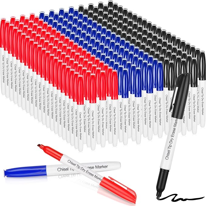 Sepamoon 240 Pack Dry Erase Markers Bulk Chisel Tip Whiteboard Markers Pens Low Odor for School Office Home(Black, Blue, Red)