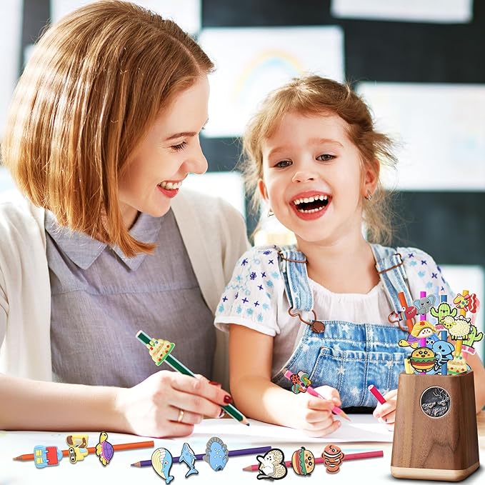 Kaiyuan Dynasty 50pcs Pencil Topper Decorations Random Cute Pencil Topper For Kids Lovely Pencil Clips For Classroom Reward Students School Prize Easter Egg Fillers