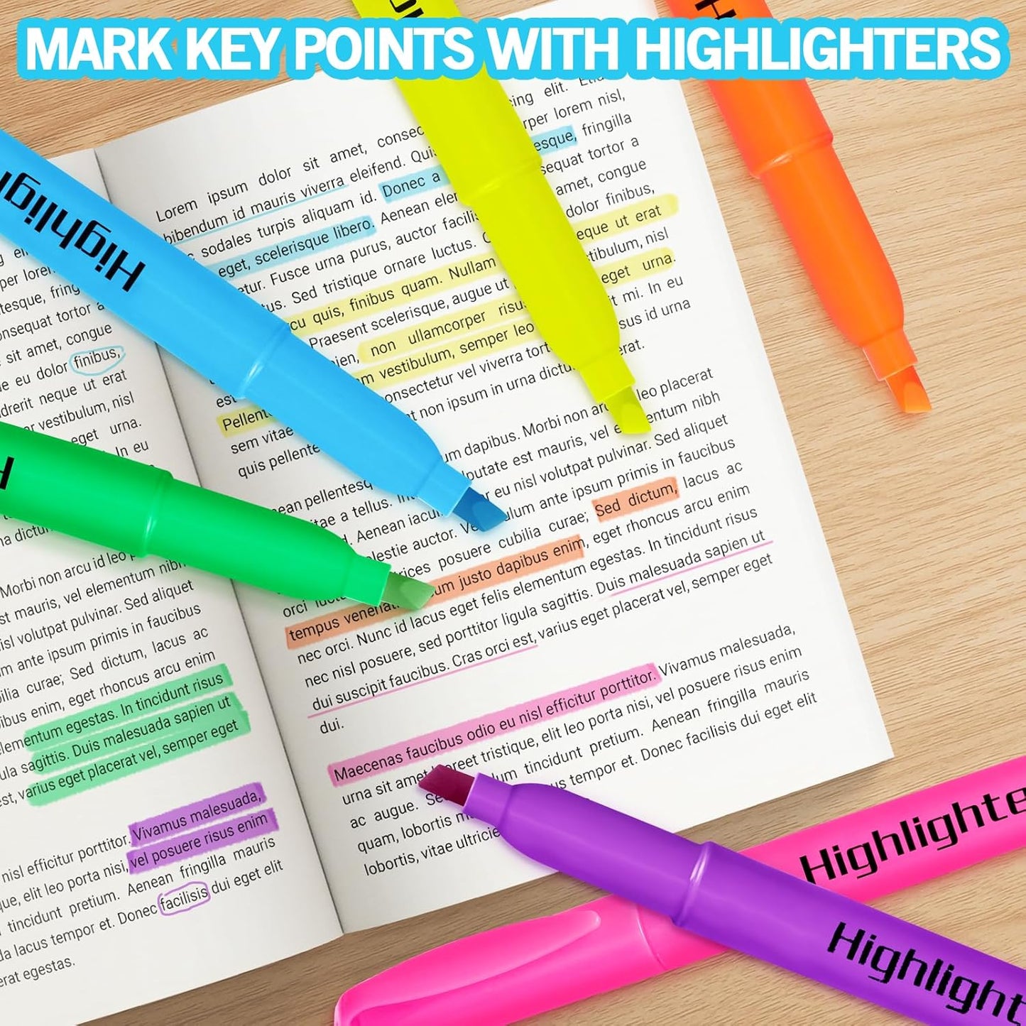 Duchong 150 Count Highlighters Bulk, Highlighters Assorted Colors, Chisel Tip Dry-Quickly Highlighter Markers, Office Classroom Must Have, Back to School Supplies for Adult Kids Teachers