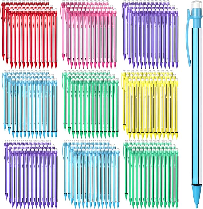 Colarr 200 Pcs Back to School 0. 7mm Mechanical Pencils with Eraser Bulk Colorful Cute Inkless Mechanical Pencils for Office Classroom School Student Writing Drawing Sketching(Classic Style)
