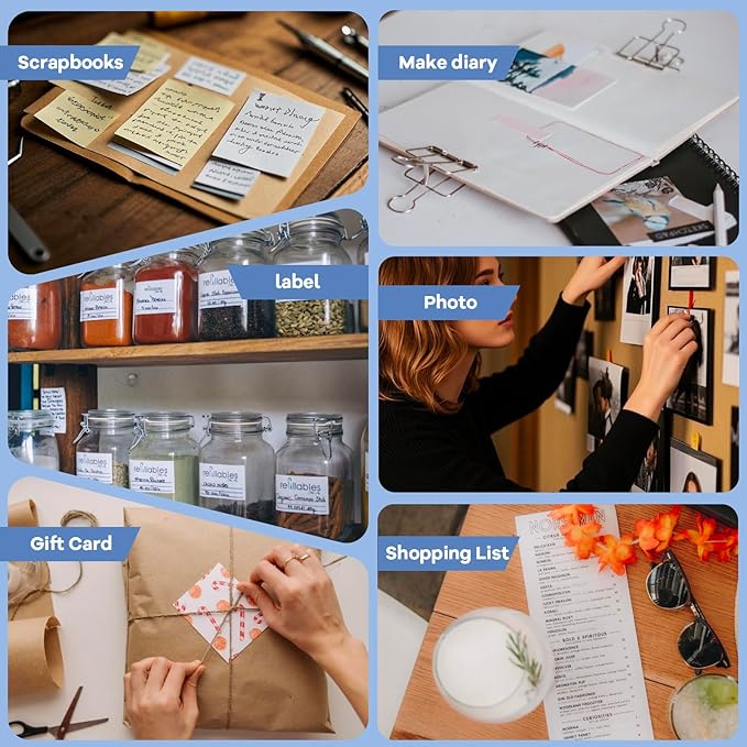 Portable Mini Thermal Printer, Pocket Sticker Maker for Kids Cute Bluetooth Phone Printer with 2 Rolls Paper for Study Graphics, Notes, Fun, DIY, Compatible with Phone or Tablet