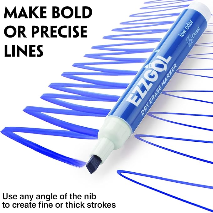 Dry Erase Markers Bulk, 72 Pack Basic Assorted Colors Red Blue Black Green Low Odor Whiteboard Markers