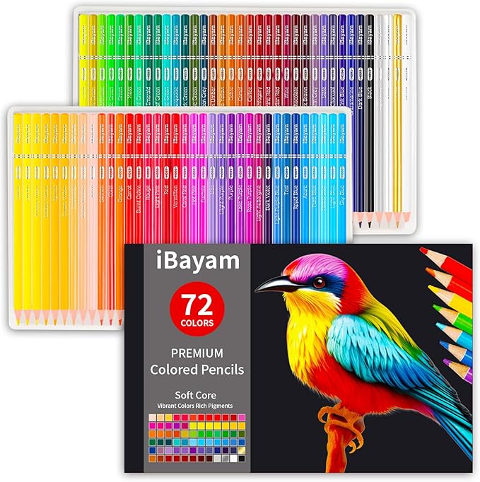 Stocking Stuffers, Art Supplies, iBayam 72 Colors Colored Pencils for Adults Coloring Books, Teen Girl Gifts Trendy Stuff, Art Supplies for Kids 9-12, Gifts for 5-12 Year Old Girl, Arts and Crafts Kit