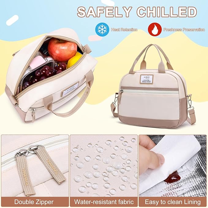 MOMUVO School Backpack Set for Girls,3pcs Bookbag with Lunch Box Pencil Case Kids School Bag Set