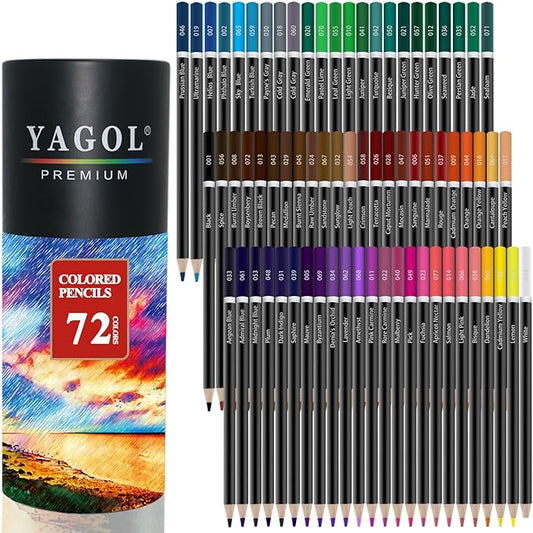Colored Pencils for Adult Coloring Books, 72 Color Pencil Set, Soft Core Color Pencils for Adult Coloring Book, Coloring Pencils for Adults - Drawing, Sketching, Blending & Shading-Art Supplies.