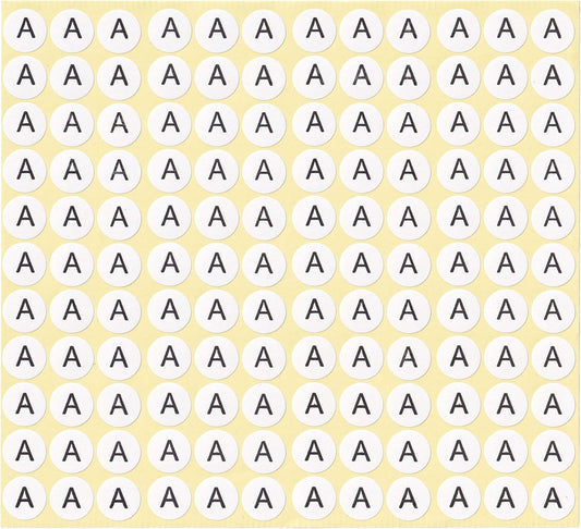 dealzEpic - Alphabet Stickers of The Letter A - Small Round Paper Self-Adhesive Peel and Stick Letter Labels - Set of 15 Sheets