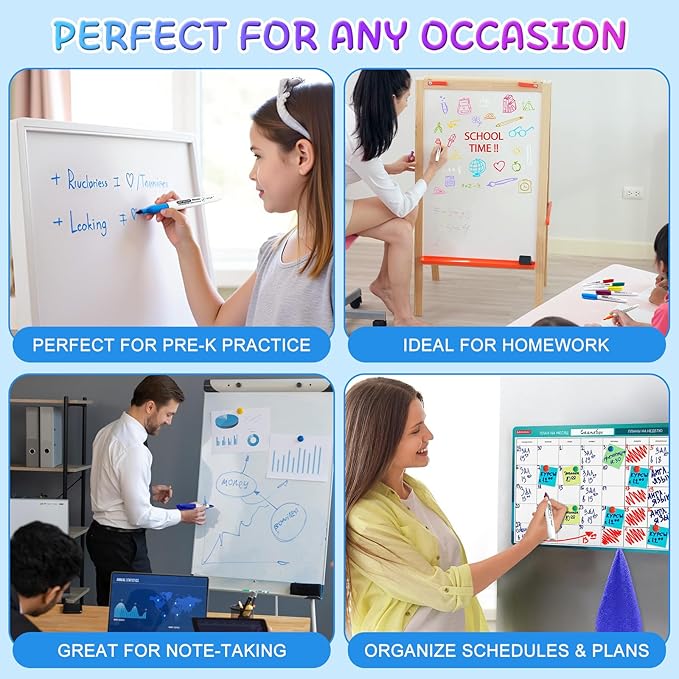 SFAIH Dry Erase Markers Fine tip 12 Colors, 24 Pack (2 Dozen) - Low Odor Whiteboard Markers for Office Teams, Study Groups, Home Schooling | 5 Sizes:12/24/48/72/144 Packs