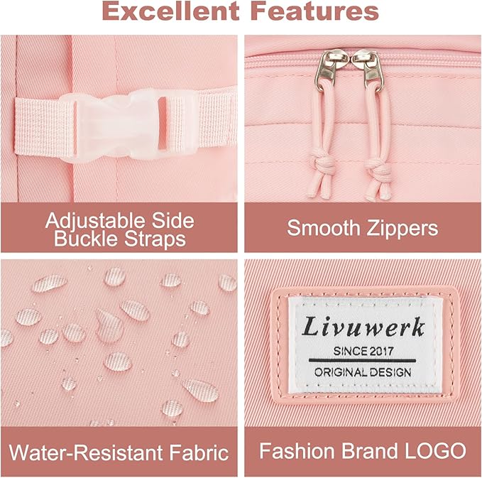 School Laptop Backpack for Girls Bookbag: Large Capacity Elementary Middle High School Book Bag 15.6 Inch Casual College Backpacks Waterproof Travel Back Pack Student Bookbags for Teen Kids Boys Women