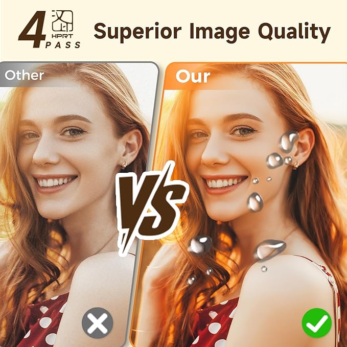 HPRT CP4100 Photo Printer - Plus 4x6 Bluetooth Instant Picture Printer with 20 Sheets & Ribbon - Wi-Fi, Premium Dye Sublimation - 300 DPI Display Resolution - Editing App for Fun, Creative Photos