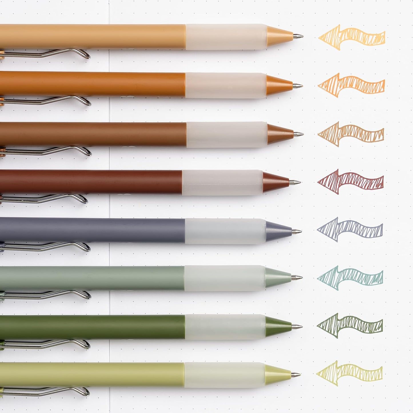 BLIEVE Gel Pens - Earthy, Matte Finish, Smooth Writing, No Bleed - For Journaling, Bible Notes, Drawing - Cute School Supplies, 8 Pack