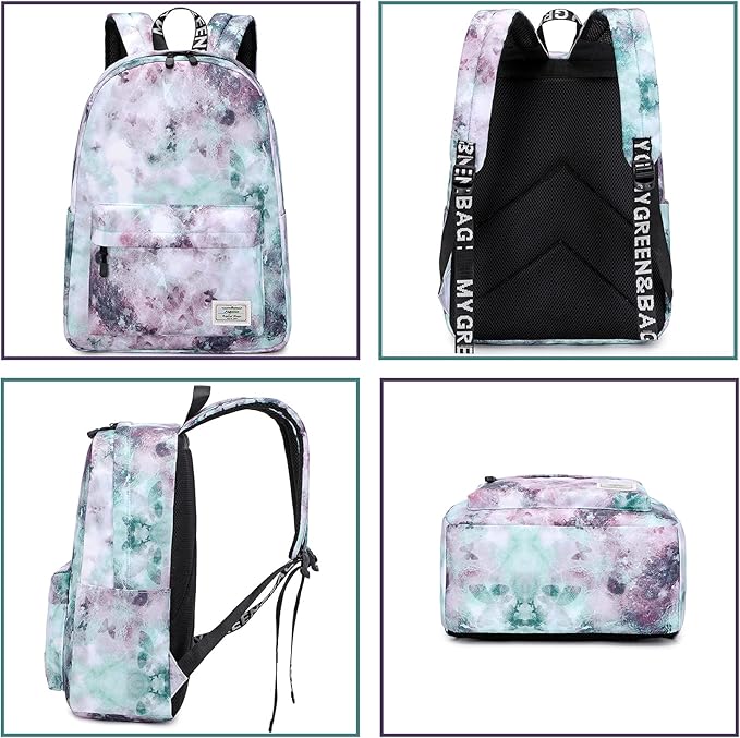 Lohol Galaxy Backpack for School Travel, Lightweight BookBag for Girls Kids