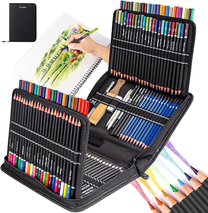 146PCS Colored Pencils Set for Adult Coloring Books,Soft Core Professional Color Pencil Kit for Drawing, Painting, Sketching, Blending, Shading, Art Supplies Gift for Artists, Teens, Kids, Beginners