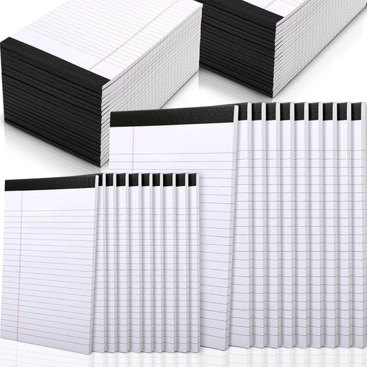 40 Pack Legal Pads Bulk 8.5 x 11 Inch and 5 x 8 Inch Note Pads, 50 Sheet/notepad, Wide Ruled Perforated Writing Notepads for School Students Teachers Office to Do Lists(White)