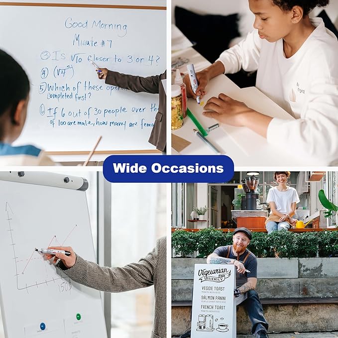 Comix Low Odor Dry Erase Markers, 36 Bulk Black Color Whiteboard Markers, Chisel Tip Thick Markers for Kids Teachers