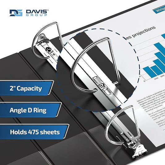 Premium Economy 6-Pack 3-Ring Binders for School or Office, D-Ring Binders, 2 Inch, Black