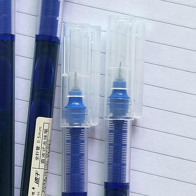 sencoo 5 pack Extra Fine Point Pens Liquid Ink Pen Rolling Roller ball Quick-drying Ink for Home Office School (Blue)
