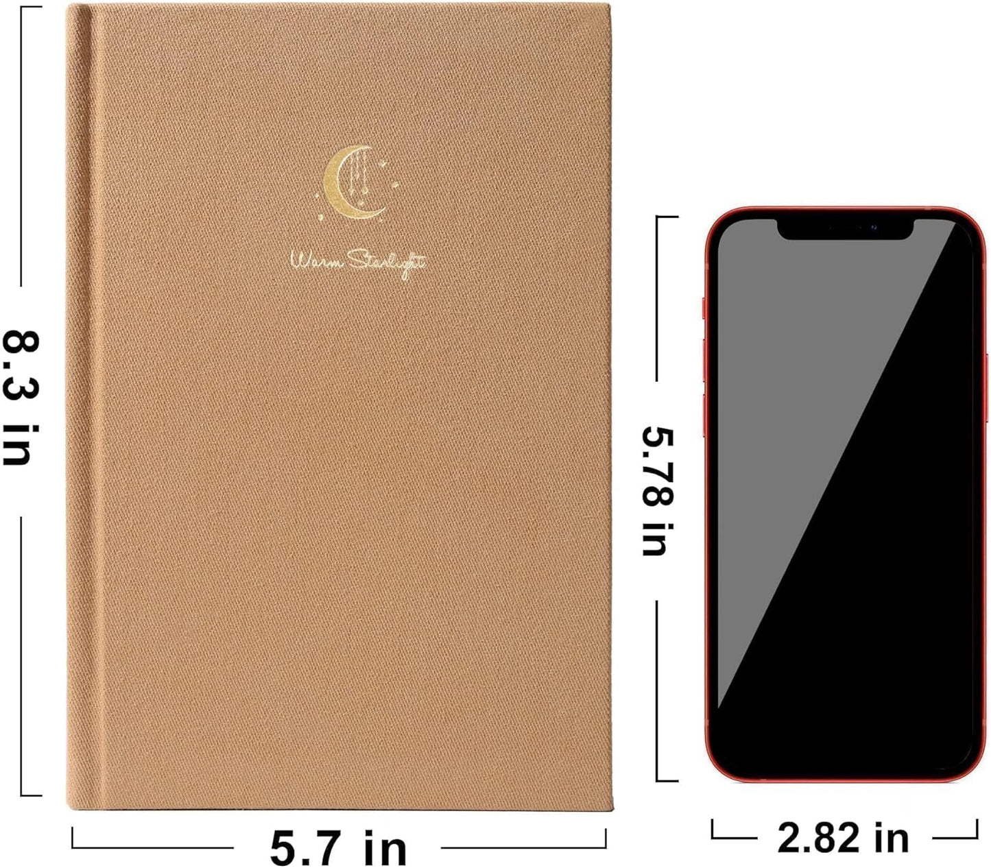 CAGIE Journal for Women Fabric Journal Notebook with 256 Pages 120 GSM Journals for Writing with Gift Box, 5.7x8.3 In, Brown