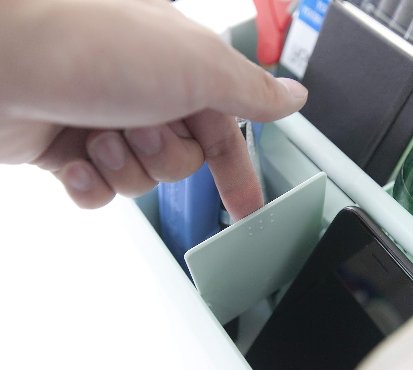 -Large Portable Caddy, DIY Dividers, 8 Compartments, Office Supplies Organizer, Simple, Portable Basket with Handle Storage Organizer Modern,Endless Multi Use -Made in USA