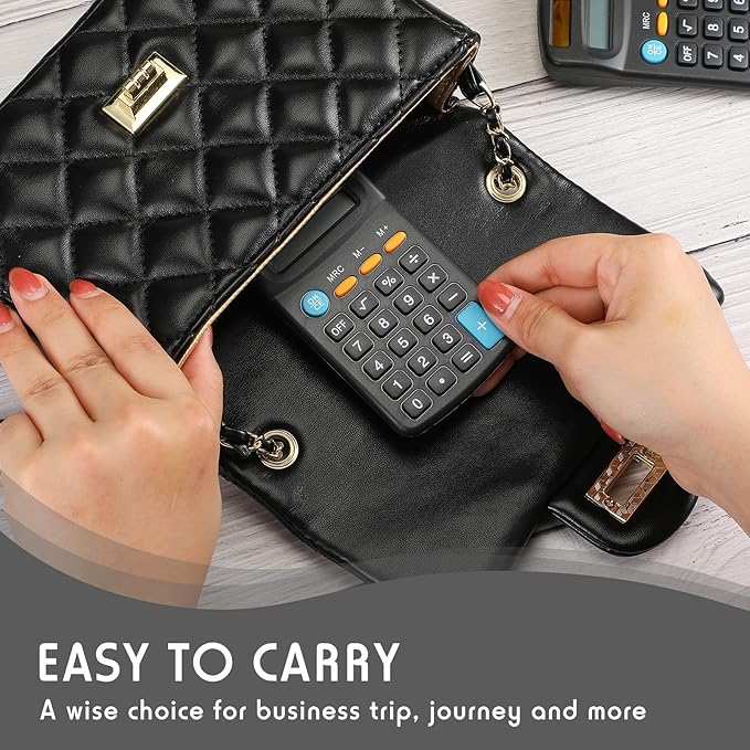 Flutesan 24 Pieces Basic Mini Calculators Bulk for Students Small Pocket Size Hand Held Calculators Desktop School Supplies for Classroom Desktop Home High School College Office(Black)