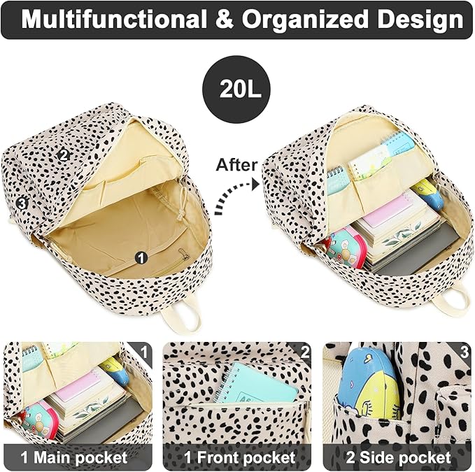 School Backpack for Teens Large Corduroy Bookbag Lightweight 15.6 inch Laptop Bag for Girls Women Casual High School College