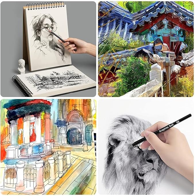 Drawing Kit,98PCS Drawing & Art Supplies Kit-Include Graphite Sketch Pencils,Colored Pencils,Charcoal Pencils Art Set and Portable Case,Ideal for Adults,Teens,Artists and Hobbyists