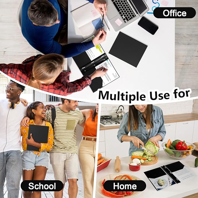 ViVin Sturdy Plastic Folder, 10 Pack, 2 Pocket Folder with Prongs, Holds 9 x 12 Letter Size Sheets, Plastic Folders with Pockets and Prongs, for Office School and Home - Black