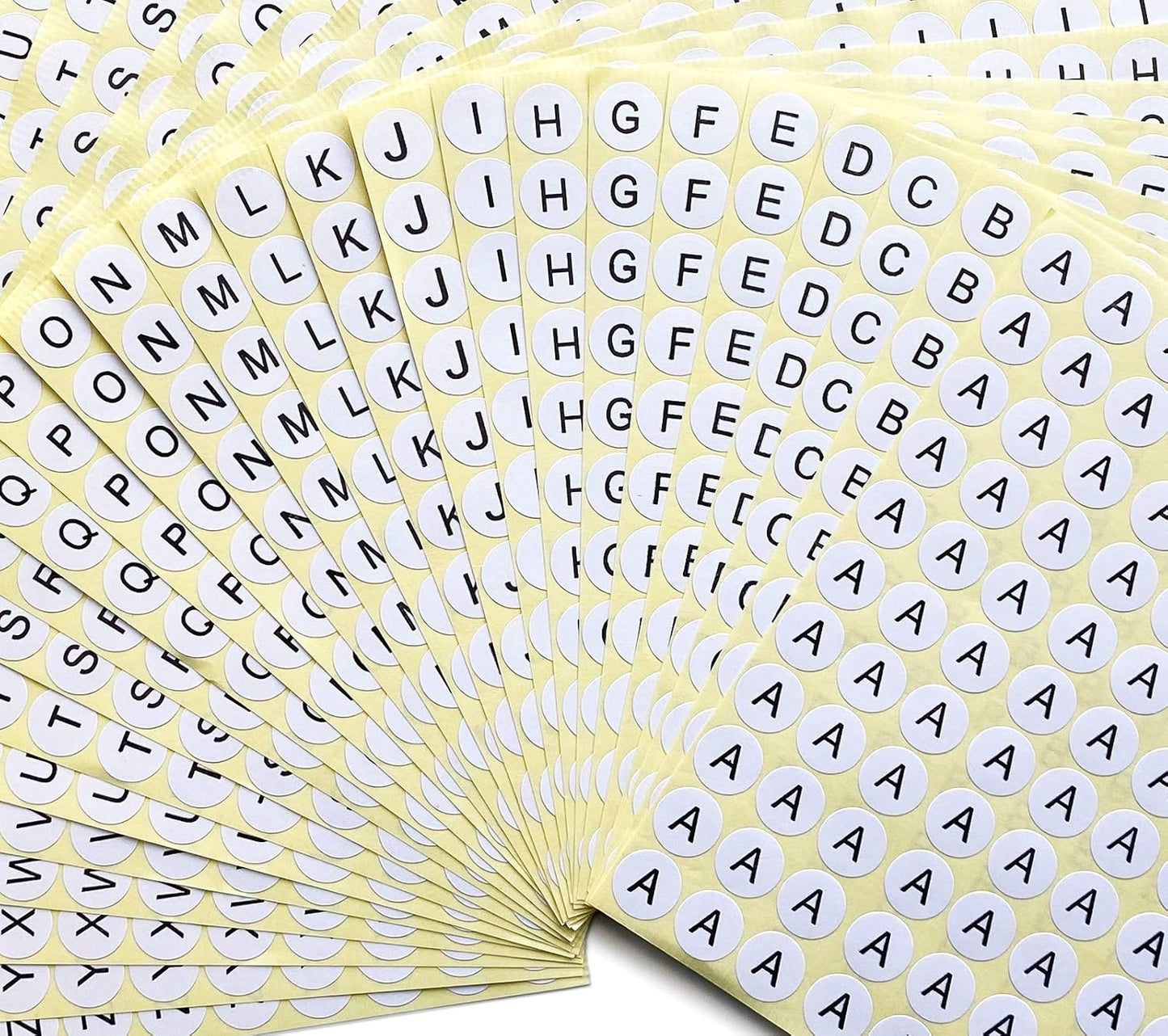 dealzEpic - Alphabet Stickers of The Letter A to Letter Z - Small Round Paper Self-Adhesive Peel and Stick Letter Labels - Set of 26 Sheets