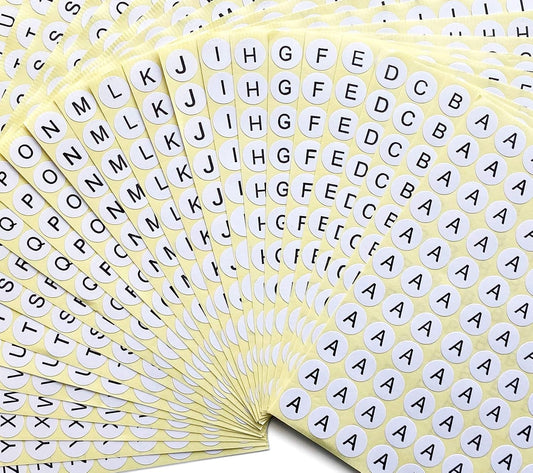 dealzEpic - Alphabet Stickers of The Letter A to Letter Z - Small Round Paper Self-Adhesive Peel and Stick Letter Labels - Set of 26 Sheets