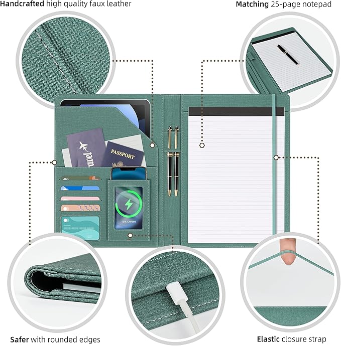 Portfolio for Men Business Portfolios Organizer Clipboards with Storage Exquisite Resume Portfolio Folder