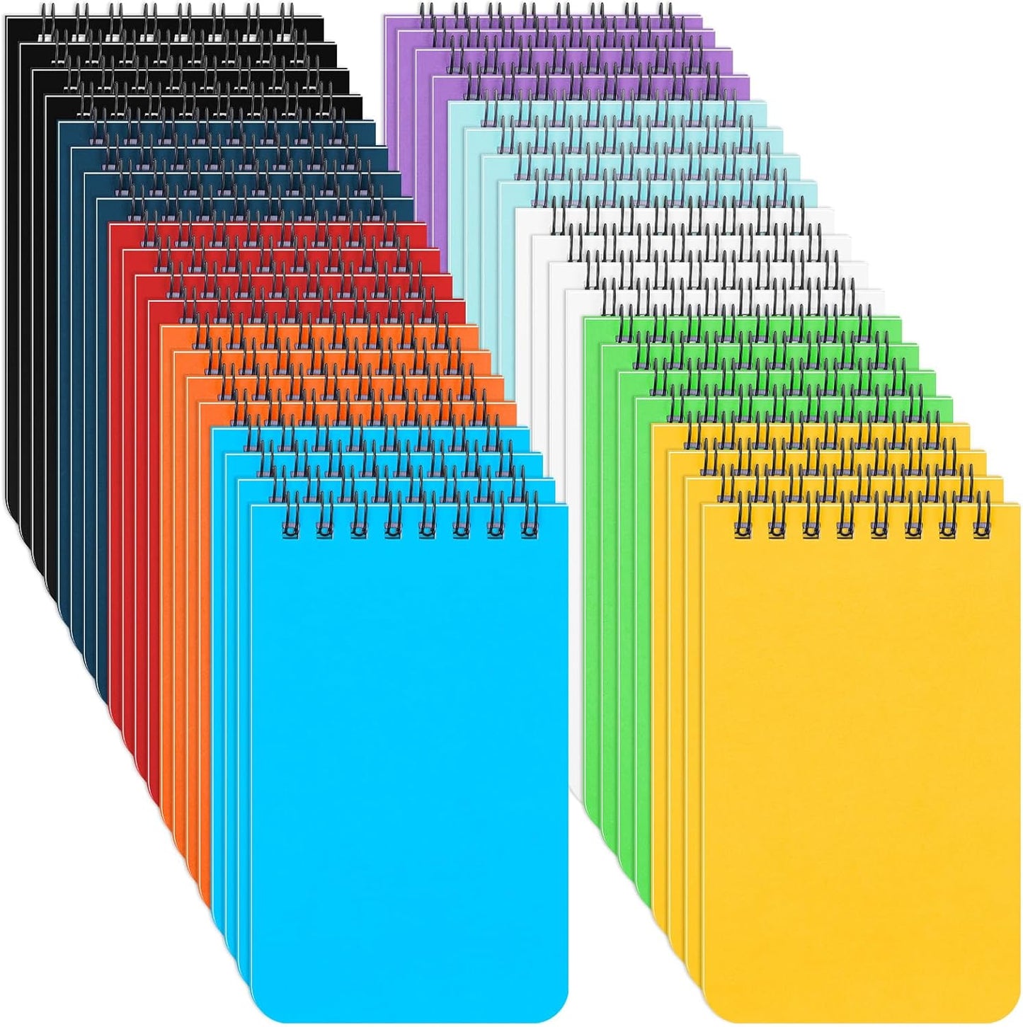 Sinmoe 120 Pack Small Spiral Notebooks 3x5 inch Mini Pocket Notepad Bulk Wire bound Top Spiral Memo Note Pads 60 College Ruled Notebook and 60 Blank Unlined Journals Assorted Steno Pads