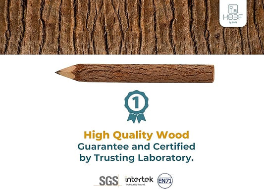 BSIRI Black 3 Inch Wood of 12 in Pack Tree Bark Pencil Favors in Wooden Rustic Twig Pencils Unique Camping Gifts Decorations Party Supplies Novelty Gifts Natural Kid