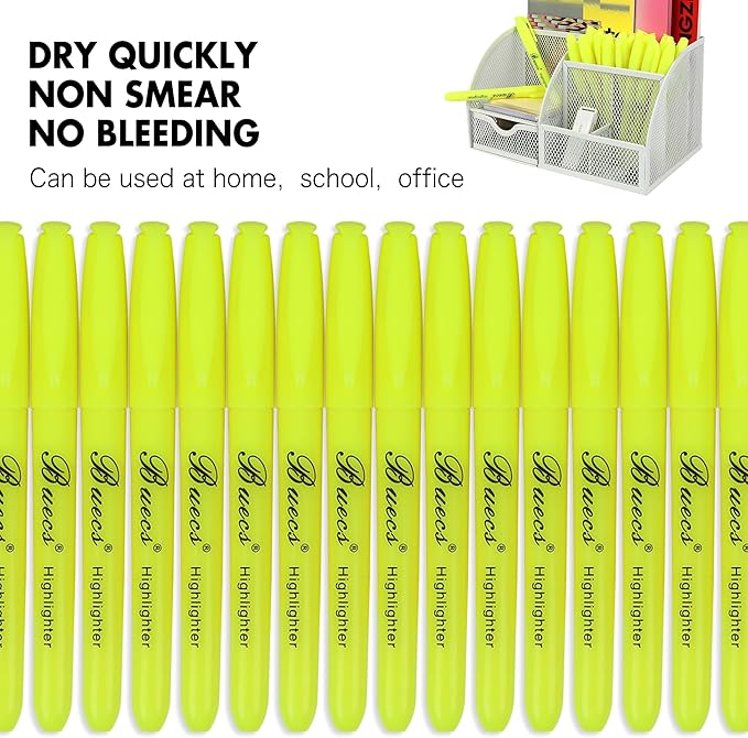 Highlighters Bulk Pack, 108 Count, Chisel Tip,Fluorescent Yellow, suitable for Adults Highlighting Planner Notes, Office School Supplies