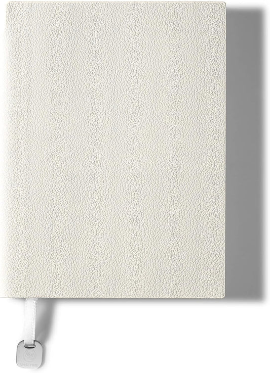 Lined Journal Notebook for Women A5 Softcover PU Leather Journals for Writing, 160 Pages Daily Journaling, College Ruled Notebooks for Work School, Business 6.38'' X 8.28'' Off White