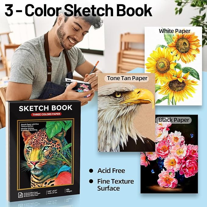 136 PCS Colored Pencils Set for Adult Coloring Books, 120 Colored Pencils with Sketchbook, Coloring Book, Sharpener, Soft Core Oil-Based Coloring Pencils for Artists Drawing Sketching Blending Shading