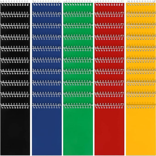 150 Pieces Spiral Memo Pads Bulk 3 x 5 Inch Small Note Pads Top Bound Lined College Ruled Paper Mini Notepad Pocket Spiral Notebooks for School Office Home Supplies, 75 Sheets (Bright Colors)