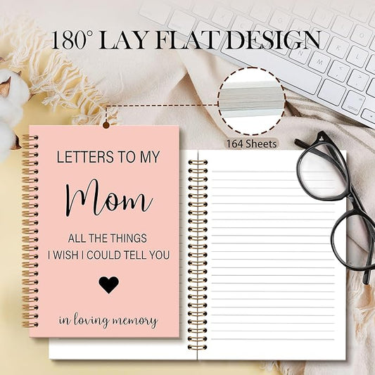 Memorial Gifts for Loss of Mom Grief Notebook Journal, Letters to My Mom in Heaven Journal, Sympathy Notebooks Gifts for Loss of Mom Women, In Loving Memory Sympathy Gifts, 6x8.2In（Pink）
