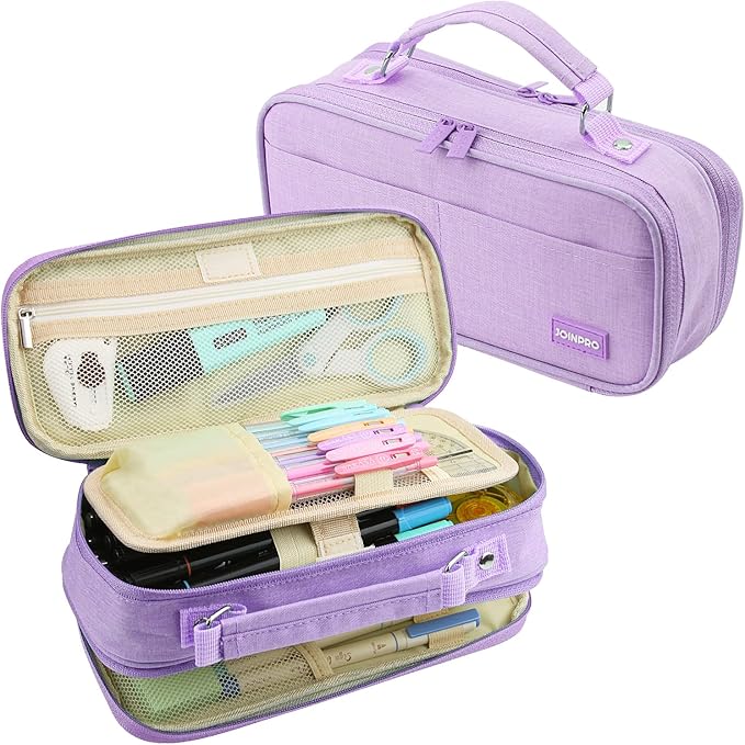 Pencil Case, Large Capacity Pencil Case Organizer; Double Zipper Storage Bag; Big Pencil Pouch for College School Office Teen Girl Boy Men Women Adult