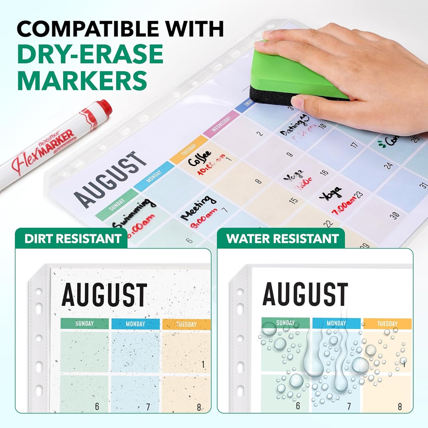 200 Pack, 8.5 x11 Clear Sheet Protectors, Non-Glare, Extra Heavy Duty Page Protectors for 3 Ring Binder, Top Loading Plastic Sleeves