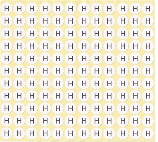 dealzEpic - Alphabet Stickers of The Letter H - Small Round Paper Self-Adhesive Peel and Stick Letter Labels - Set of 15 Sheets