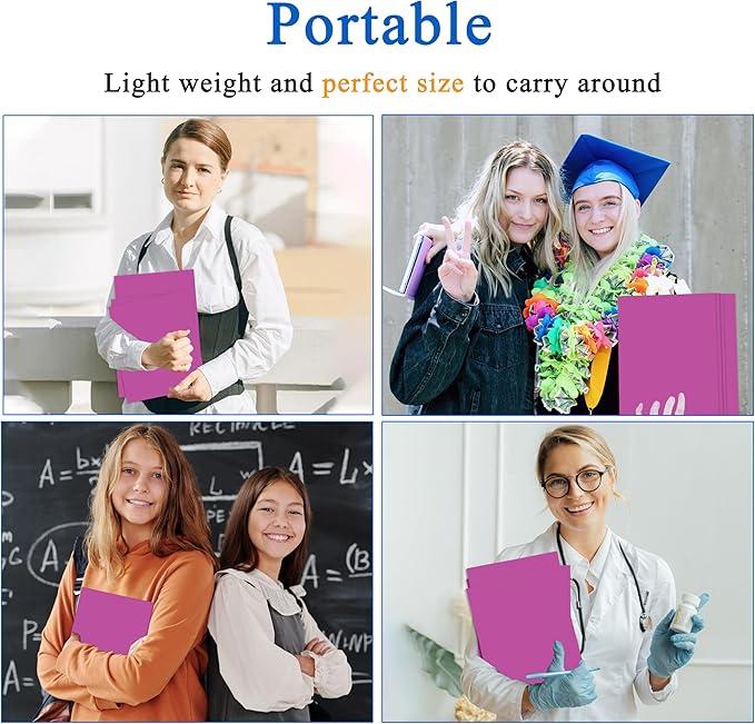 Zzrywuty 50 Packs Heavy Duty 2 Pocket Folders with Business Card Slot,Holds 100 Sheets Fits Letter Size File Folder Presentation Folder for School,Office,Home(Rose Purple)