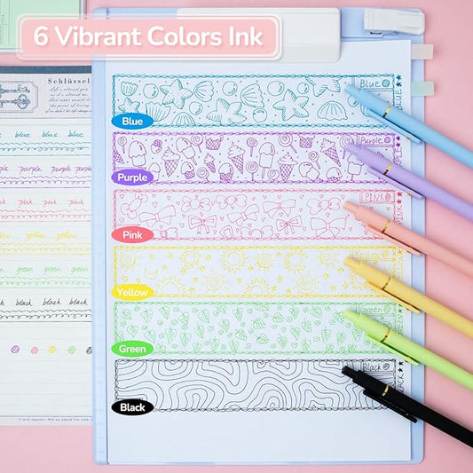 6 Pcs Color Pens for Journaling 0.5mm Fine Point Colored Gel Ink Pen, Smooth Writing Colorful Pens for Note Taking, Gift Set for Women & Men (6 Pcs Vibrant Gold)