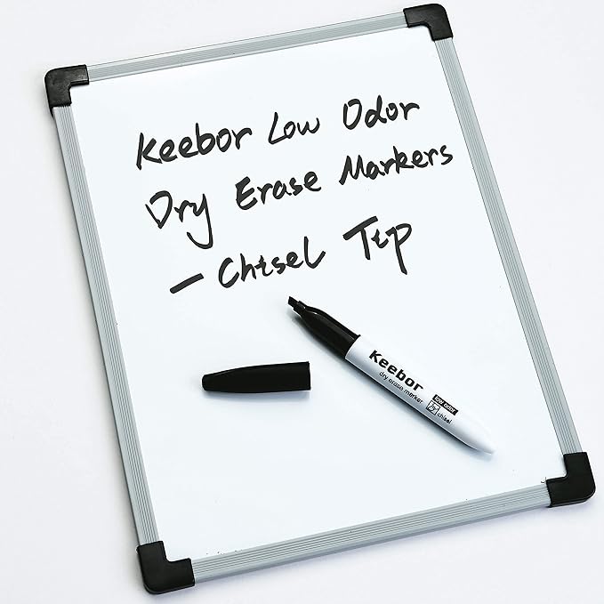 Dry Erase Markers Bulk, Chisel Tip, Black, 72 Pack Low-odor Whiteboard Markers, Office & Back to School Supplies, 20% More Ink