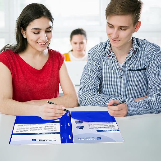 2-Pocket Folders with 3 Prongs,60-Pack Plastic Folders with Pockets and Prong Holds Letter Size Paper, Plastic Pockets Folder for School, Office and Home, Blue