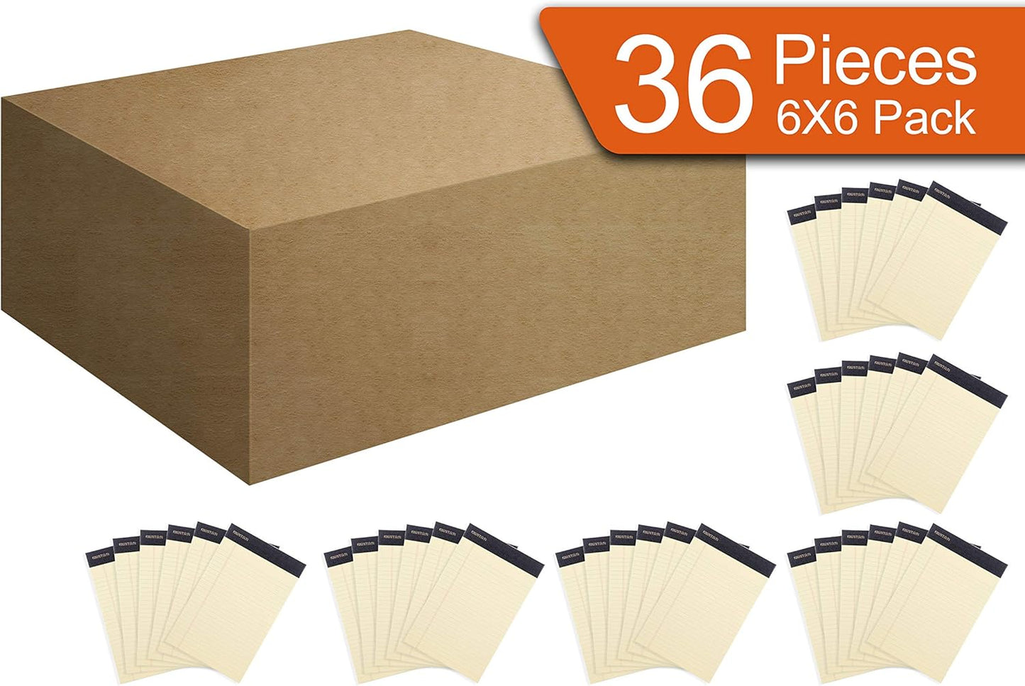 Mintra Office Legal Pads, ((xPremium, 5in x 8in, Narrow (Canary), 36pk (6-6pks))