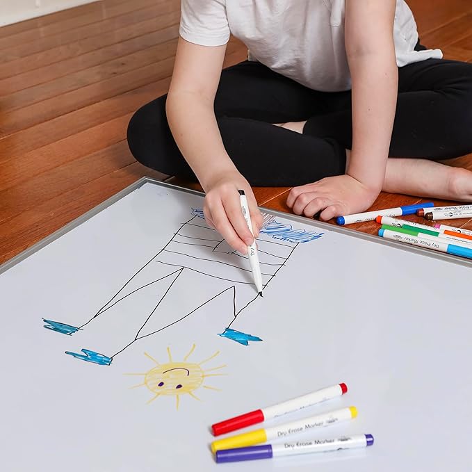 Apostrophe Games Fine Point Dry Erase Markers - Multicolor Variety Pack Pens, 12 Colors - Reusable Whiteboard Markers, Wipes Clean