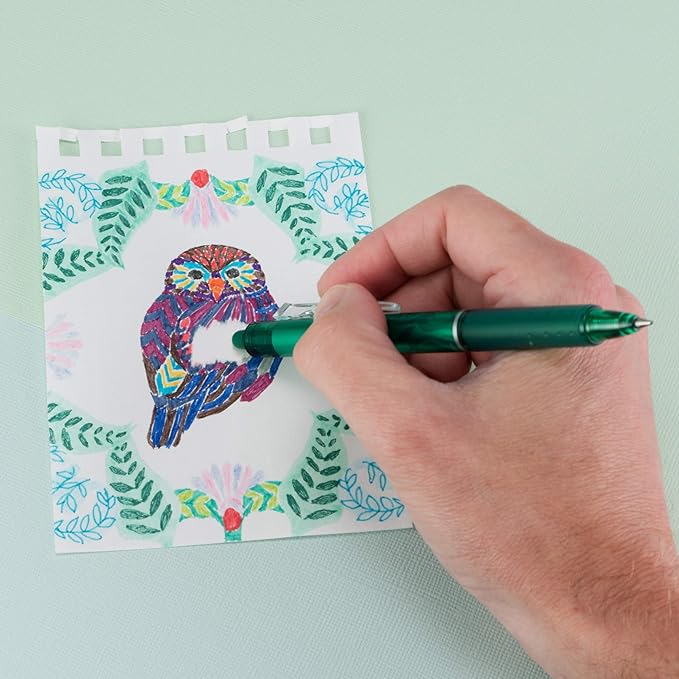 Pilot, FriXion Clicker Erasable Gel Pens, Fine Point 0.7 mm, Pack of 12, Green