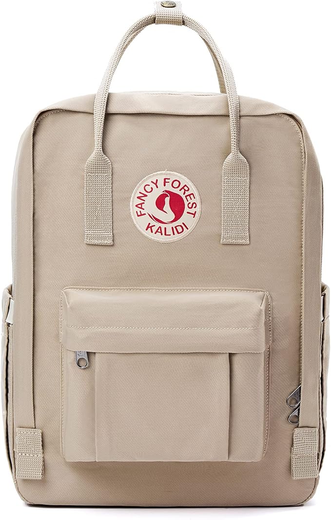 KALIDI Casual Laptop Backpack 15 Inches Classic Camping Rucksack Travel Outdoor Square Daypack College Hiking Gym Bag, Khaki