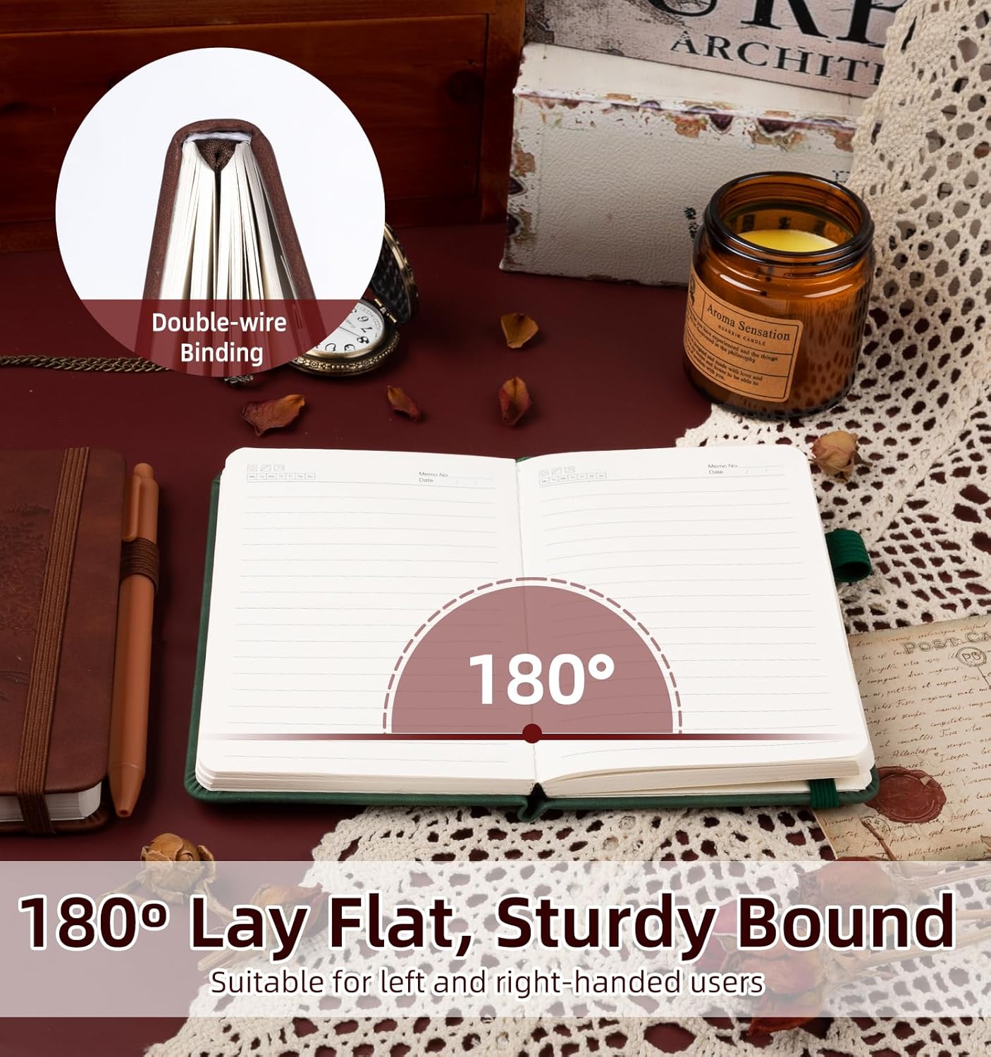 3 Pack Pocket Journaling Notebooks, A6 Small Notebook For Note Taking Journaling Notebooks Journals For Writing Mini Note Pads With Pen Holder 120 Pages 100 GSM Thick Paper